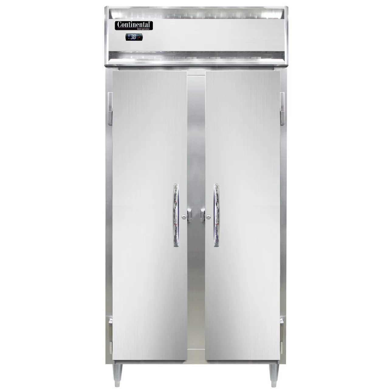 Continental Refrigerator D2RSEN 36" 2-Section Reach-In Refrigerator w/ 2 Solid Doors, Stainless Steel Front Aluminum Exterior, 32 cu. ft.