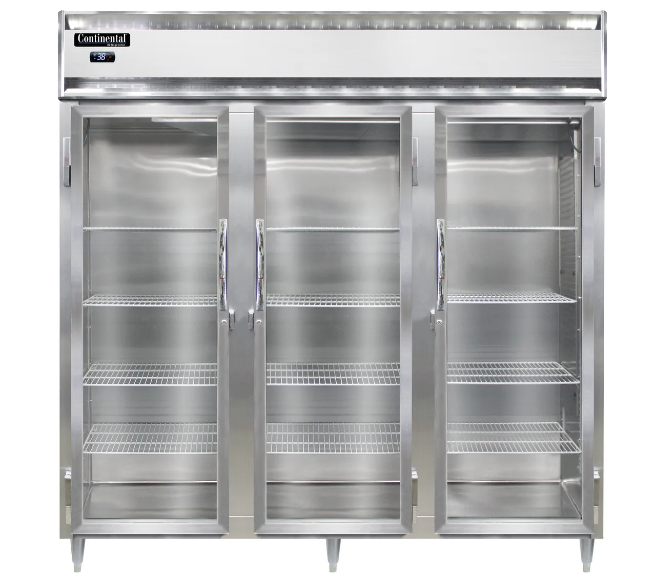 Continental Refrigerator D3RNSAPT-GD-SD 72" 3-Section Pass-Thru Refrigerator, 72 cu. ft.