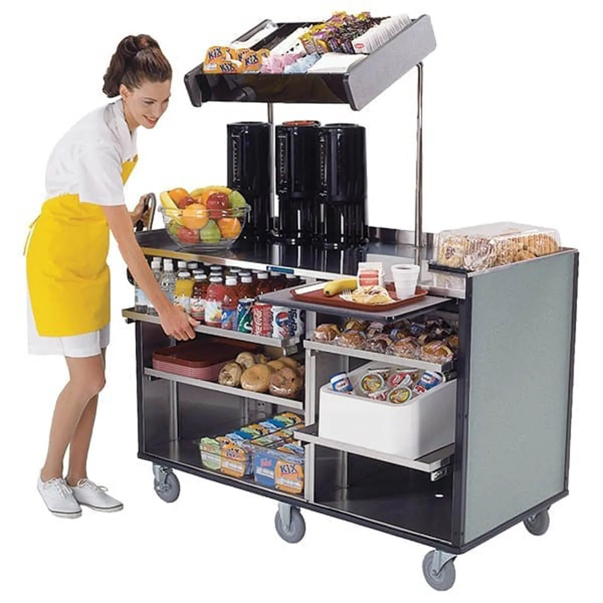 Lakeside 68010 Stainless Steel Deluxe Mart Cart / Vending Merchandising Kiosk