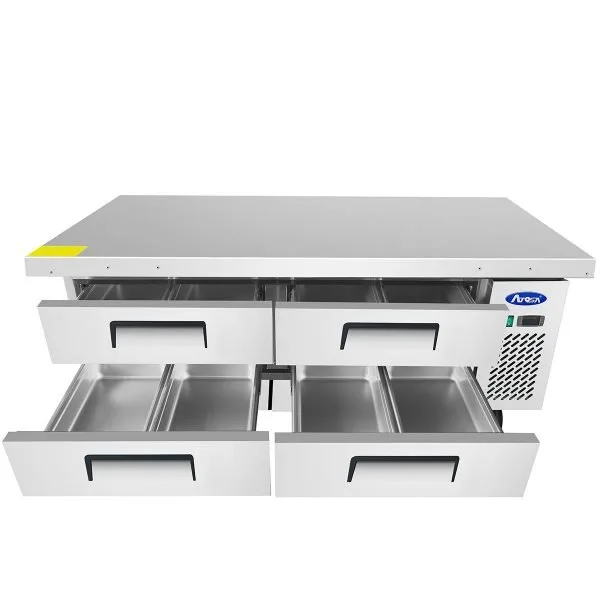Atosa USA MGF8454GR 76" 4 Drawers Chef Base with Extended Top, 12.1 cu. ft.