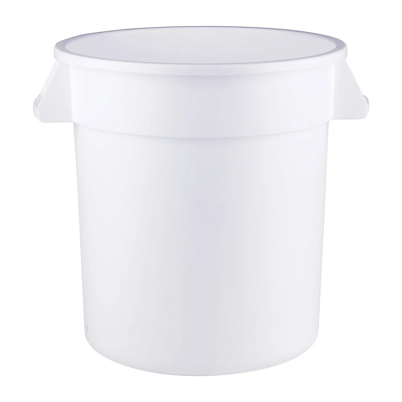 CAC China IBSC-10 - 10 Gallon Trash Can, White Polypropylene, Side Handles, Stackable, NSF, BPA Free