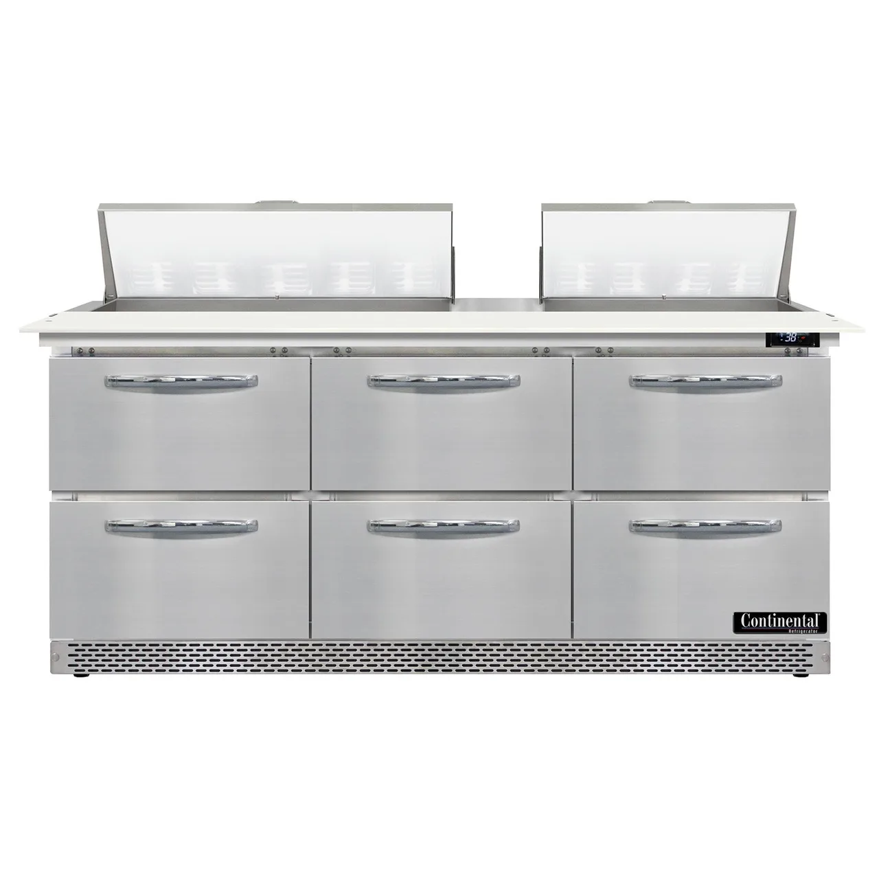 Continental Refrigerator D72N18C-FB-D 72" Sandwich / Salad Prep Table w/ 6 Drawers, 18 Pans