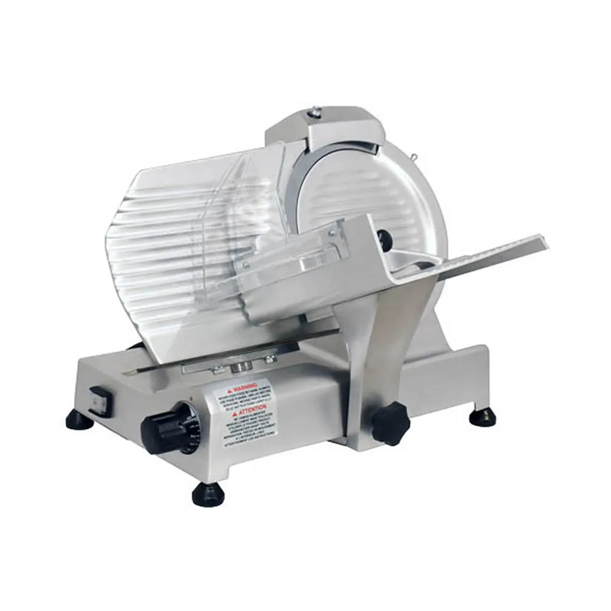 Omcan USA 13620 Meat Slicer – Gravity Feed, 10” Carbon Steel Blade, 1/3 HP 120V 60Hz, Anodized Al Body