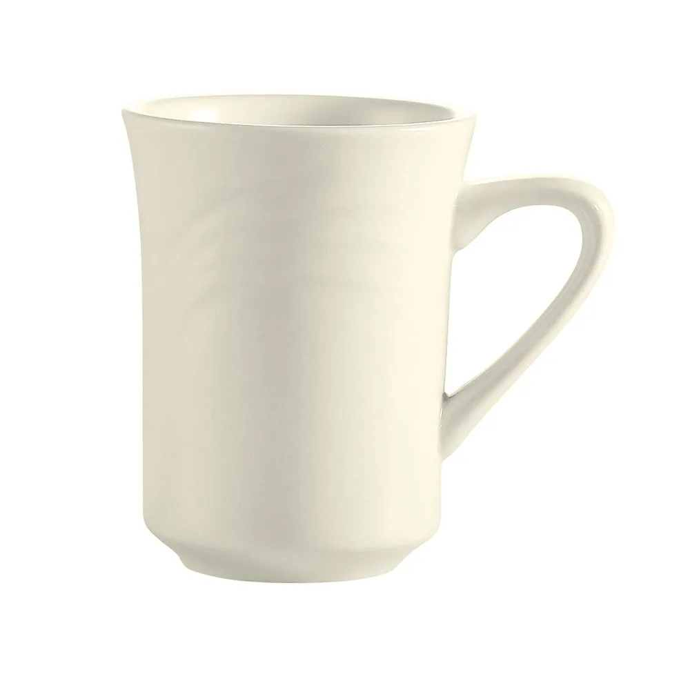 CAC China GAD-17 Kim Mug, 8 oz 3" Dia x 3-3/4" H Tall Porcelain White Dishwasher Safe - 1 Dozen