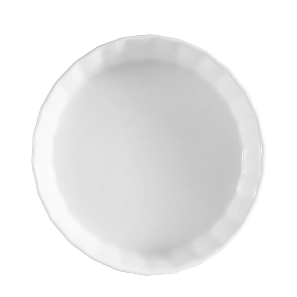 CAC China QCD-10 - 42 oz (1.2 Qt) 10" Dia x 1.5" Porcelain Sauce Cup White Microwave Safe - 1 Dozen