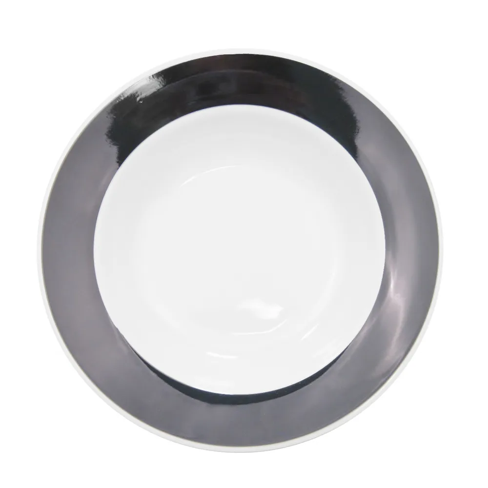 CAC China R-120-BLK - Pasta Bowl, 12" Dia x 2-1/4" H, 26 oz Ceramic, Dishwasher Safe - 1 Dozen