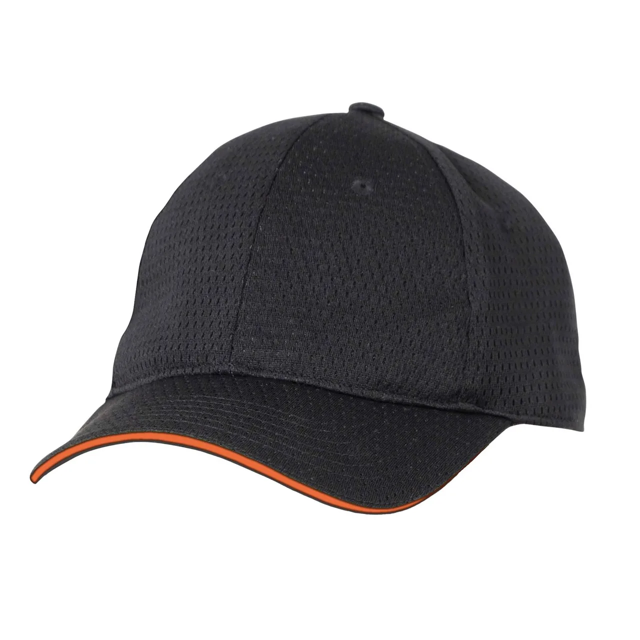 Chef Works BCCT-ORA-0 Black Chef Hat, Baseball Cap, Cool Vent™, Buckle Closure, Polyester, One Size