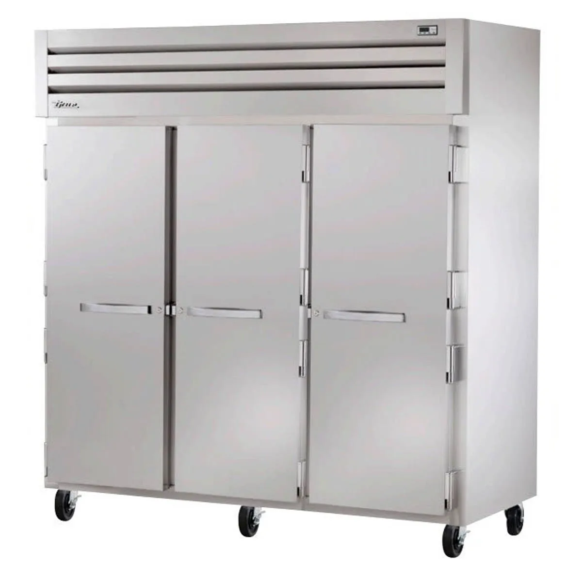 True STG3R-3S 77" 3-Section Reach-In Refrigerator w/ 3 Solid Doors, Top Mount, Stainless Steel Front-Aluminum Sides