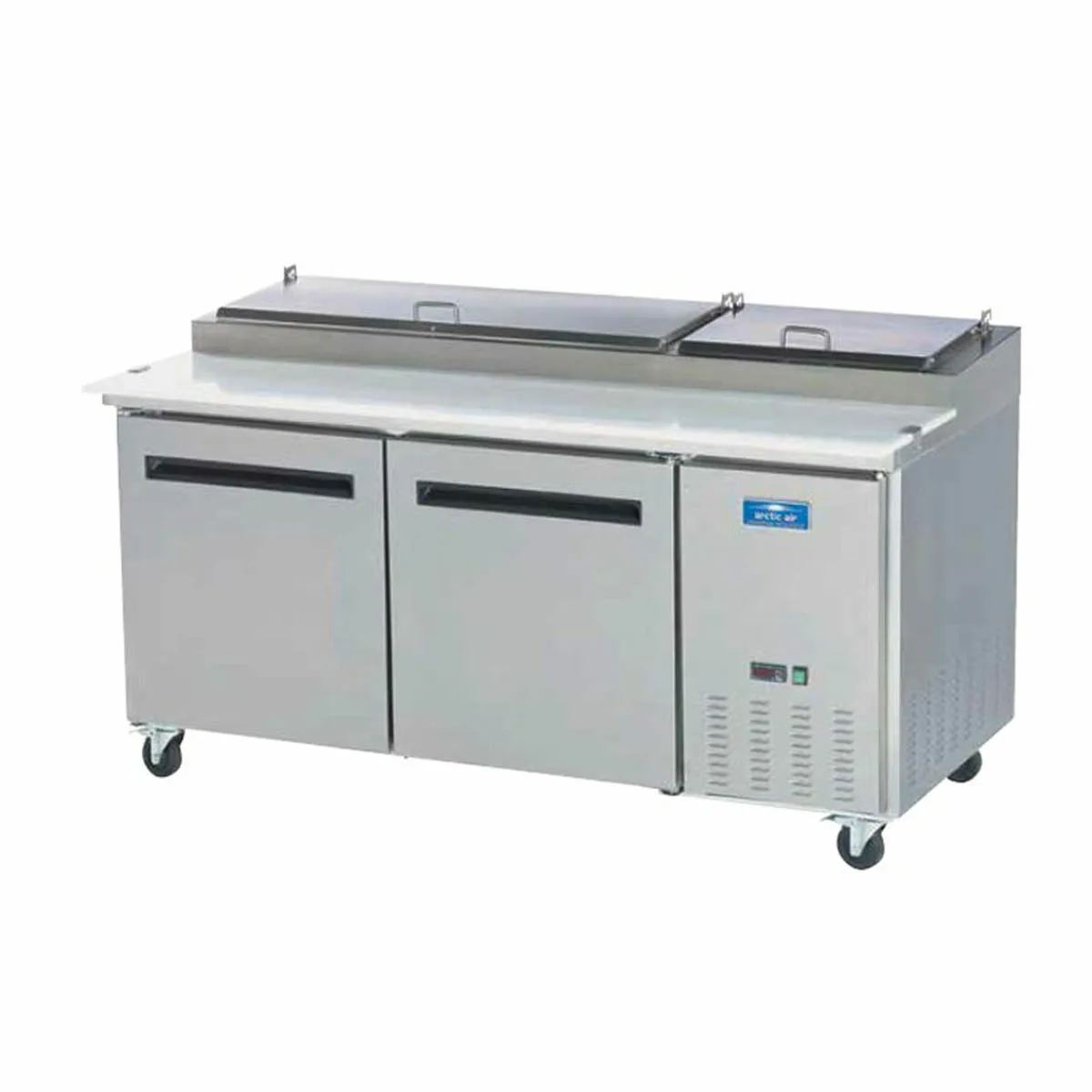 Arctic Air APP71R 71" 2-Section Refrigerated Pizza Prep Table w/ 2 Doors, (9) 1/3 Size Pans