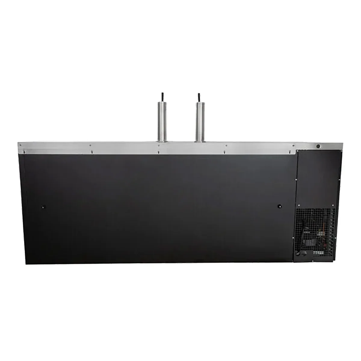 Continental Refrigerator KC90N – 90" 2‑Column Keg Cooler, 35 cu ft, Black, 4‑Barrel, R290, Stainless