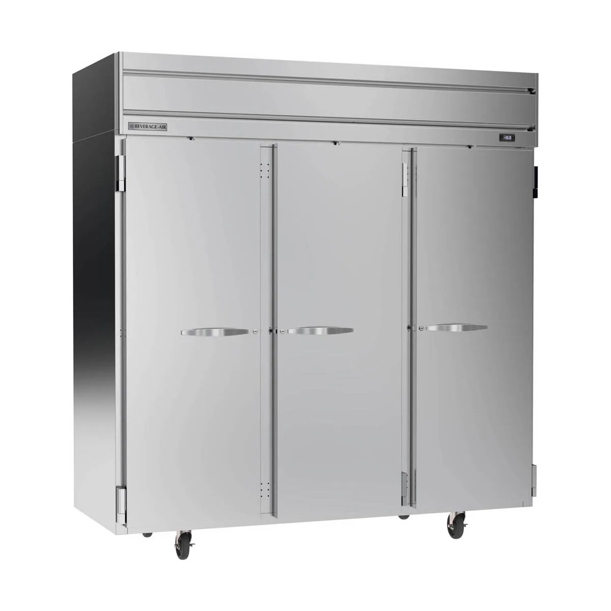 Beverage Air HFPS3HC-1S 78" 3-Solid Door Reach-In Freezer, Top Mounted, 69.1 cu. ft., Stainless Steel
