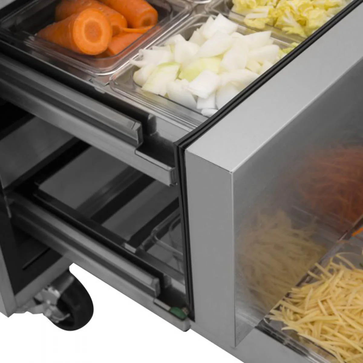 Turbo Air TCBE-48SDR-E-N 53" 2 Drawers Refrigerated Chef Base, Flat Top, 7.5 cu. ft.