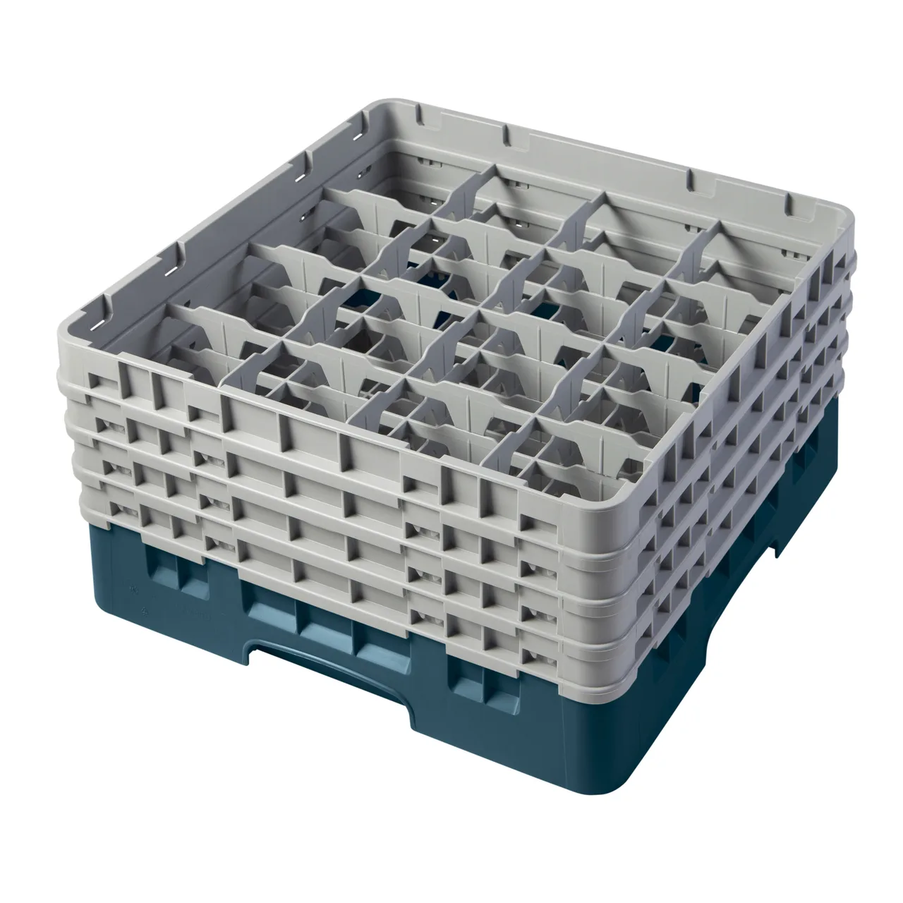 Cambro 16S800414 Camrack Glass Rack, Teal, Full Size, 19-3/4 x 19-3/4, 16 Compartments, 4-3/8 Max Dia, HACCP