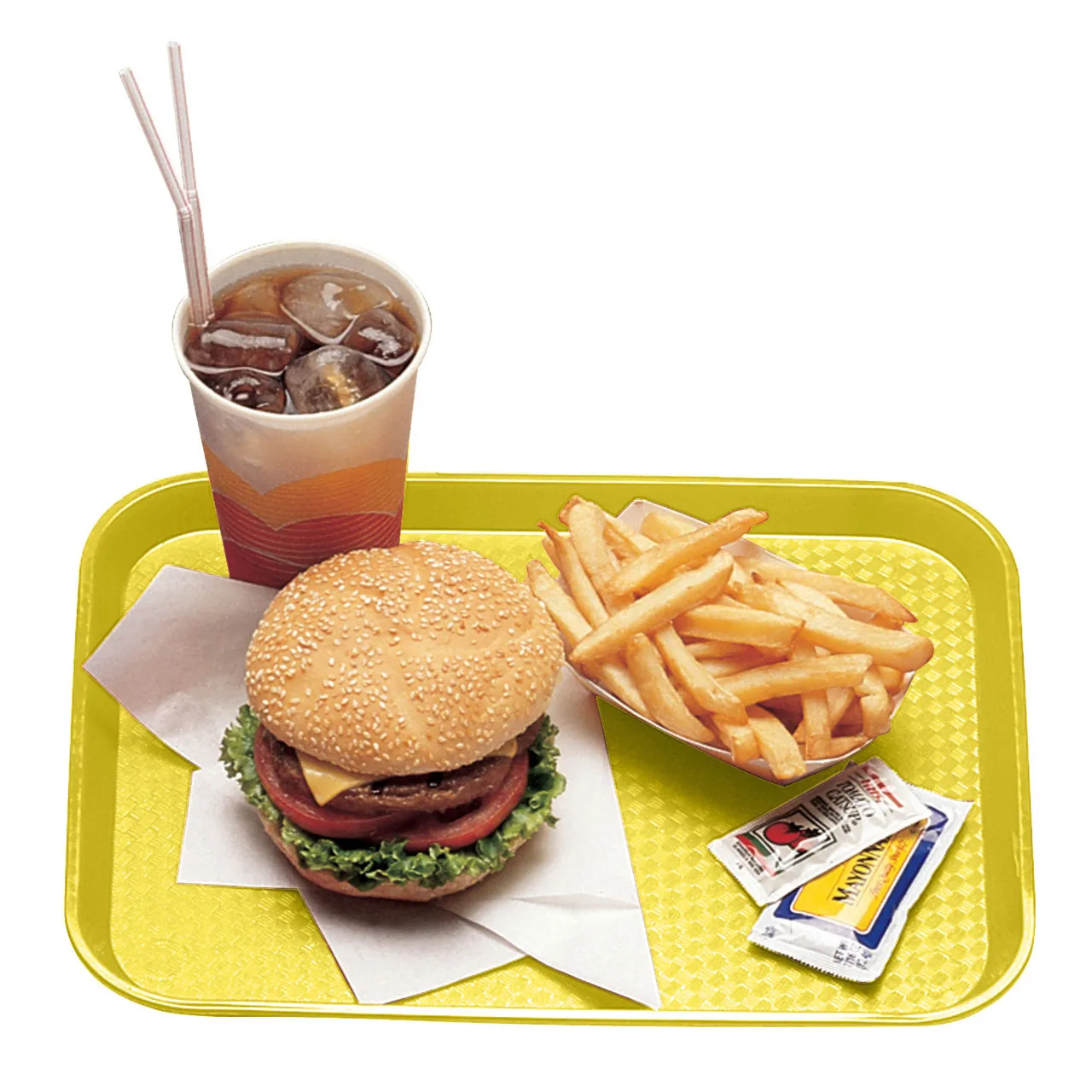 Cambro 1216FF108 Fast Food Tray – 11-7/8" x 16-1/8" Textured Polypropylene, Yellow, NSF, Made in USA