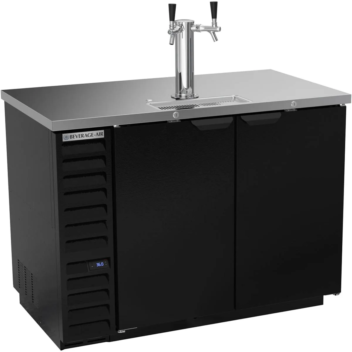 Beverage Air DD50HC-1-B 50" Draft Beer Cooler w/ 2 Kegs, 17.86 cu. ft., 1 Dual-Tap Tower