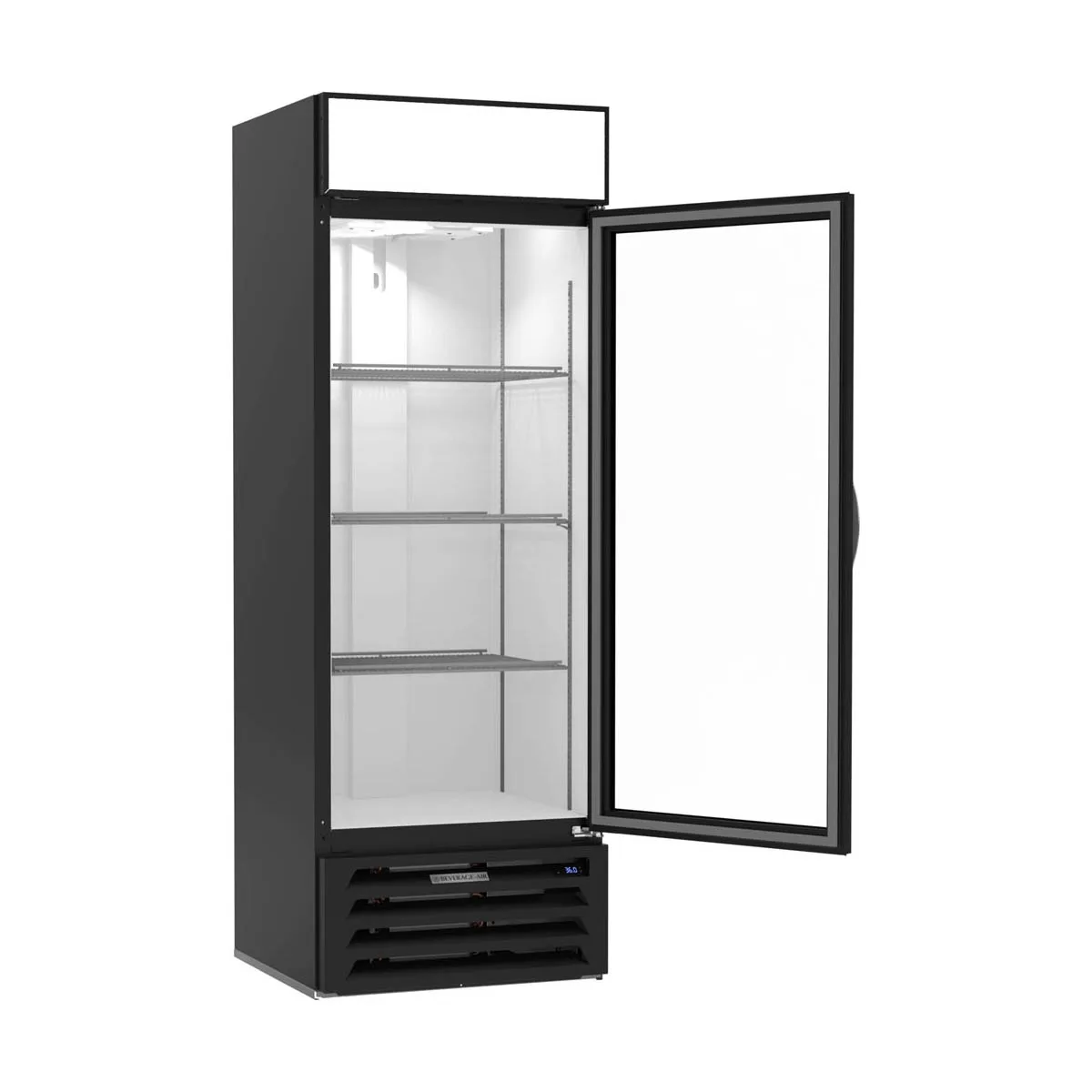 Beverage Air MMR19HC-1-B 27" One Glass Door Merchandiser Refrigerator in Black, 17.87 cu. ft