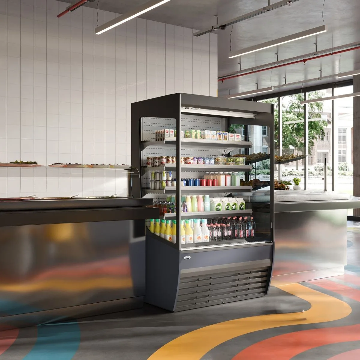 Federal Industries VFSS3660S 3-in-1 Multifunctional Merchandiser, 36"W x 33"D x 60"H, Stainless Steel Interior