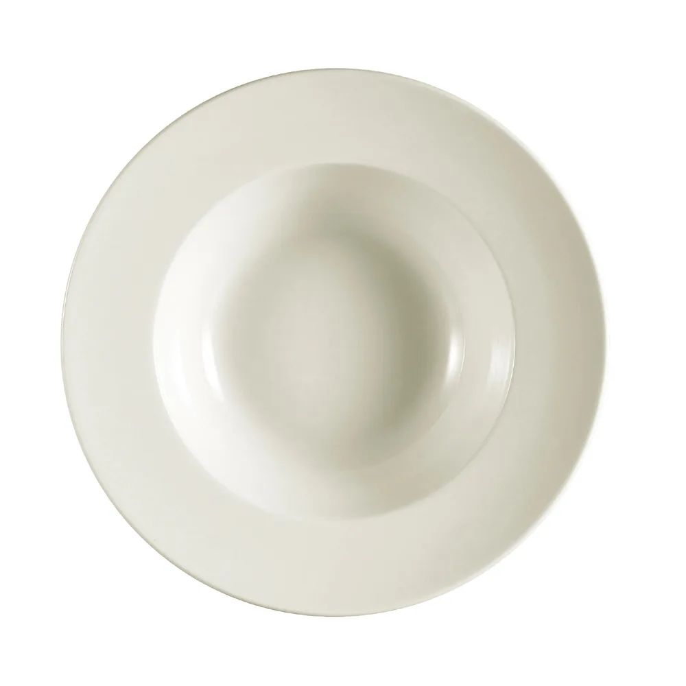 CAC China REC-107 Pasta Bowl, 22 oz (10½" Dia x 2½" H) Round White Stoneware Microwave Safe - 1 Dozen