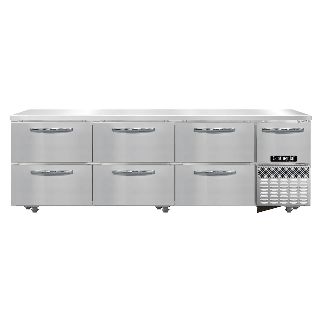 Continental RA93SN-U-D 93" 1-Door 6-Drawer Undercounter Fridge, Front Breathing, 25.6 Cu Ft