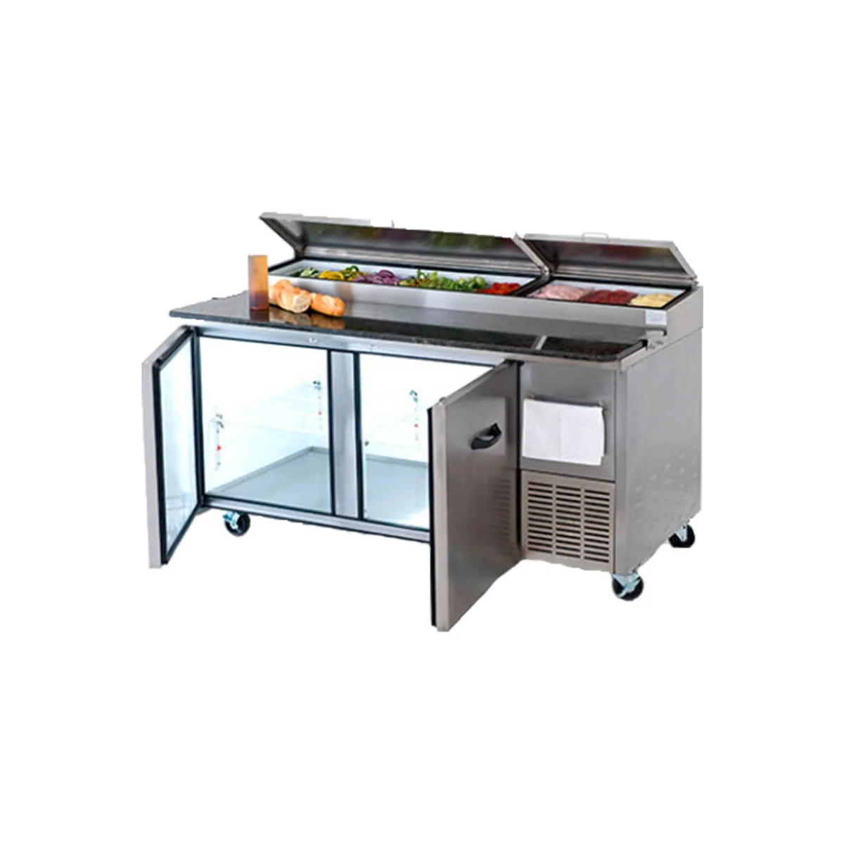 Pro-Kold  PPT 67 11 67" 2-Section Refrigerated Pizza Prep Table w/ 2 Doors, 22.5 cu. ft.