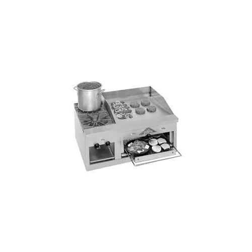 Comstock-Castle FHP72-24T-2RB 72" Countertop Hotplate/Griddle/Charbroiler Combos, 186.000 BTU