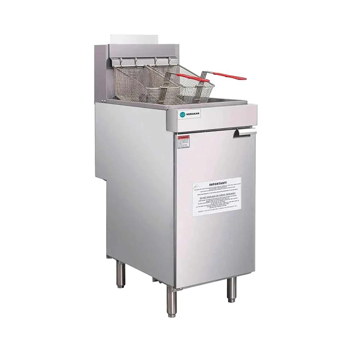 Hurakan HKN-FXF50E (LPG) A/W 15" Floor LP Gas Full Pot Fryer, 40 Lbs, Robertshaw Thermostatic Control
