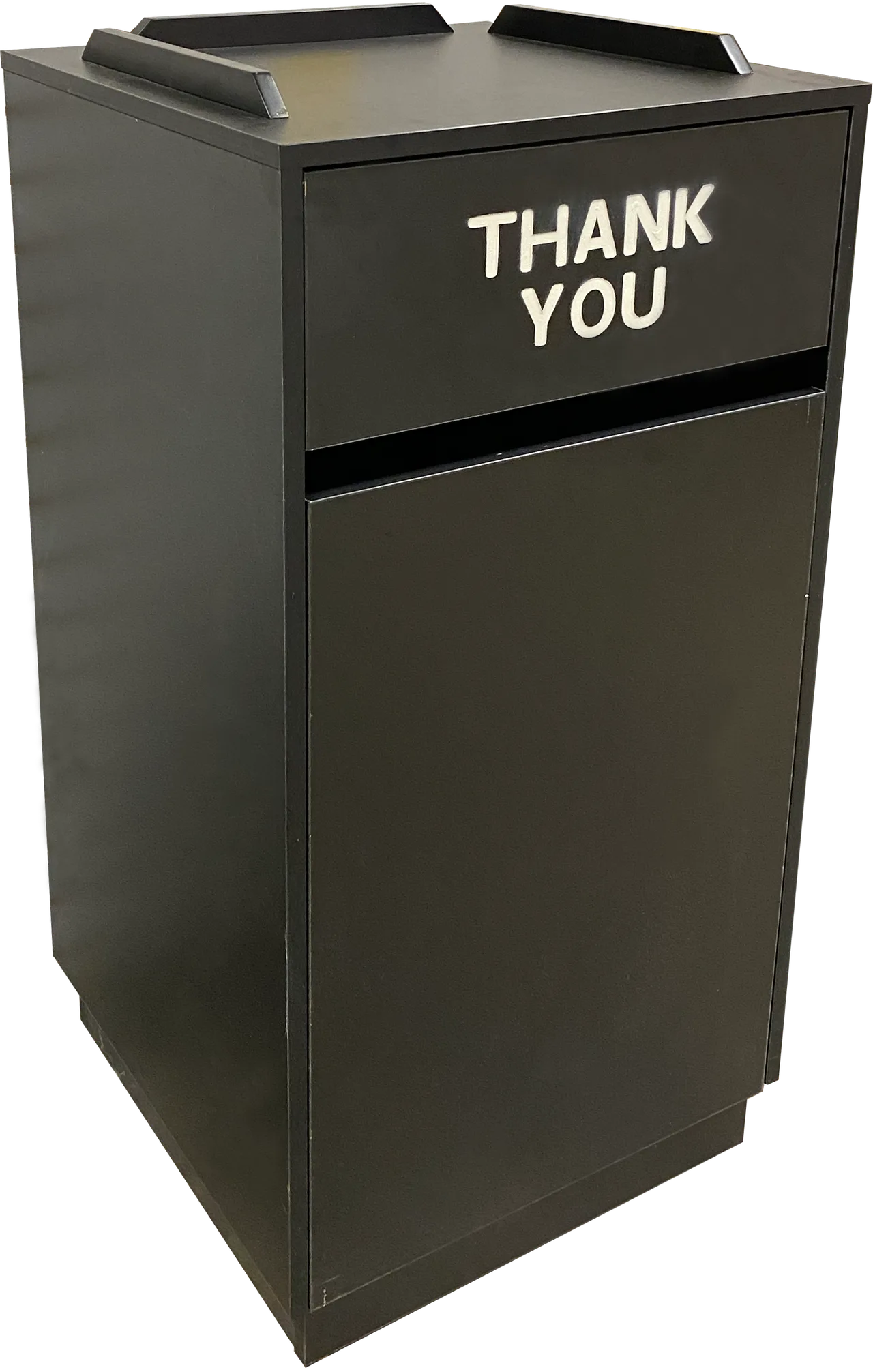 ATS TR1-BLK Trash Receptacle, C-Style, 23"W X 23"D X 45"H