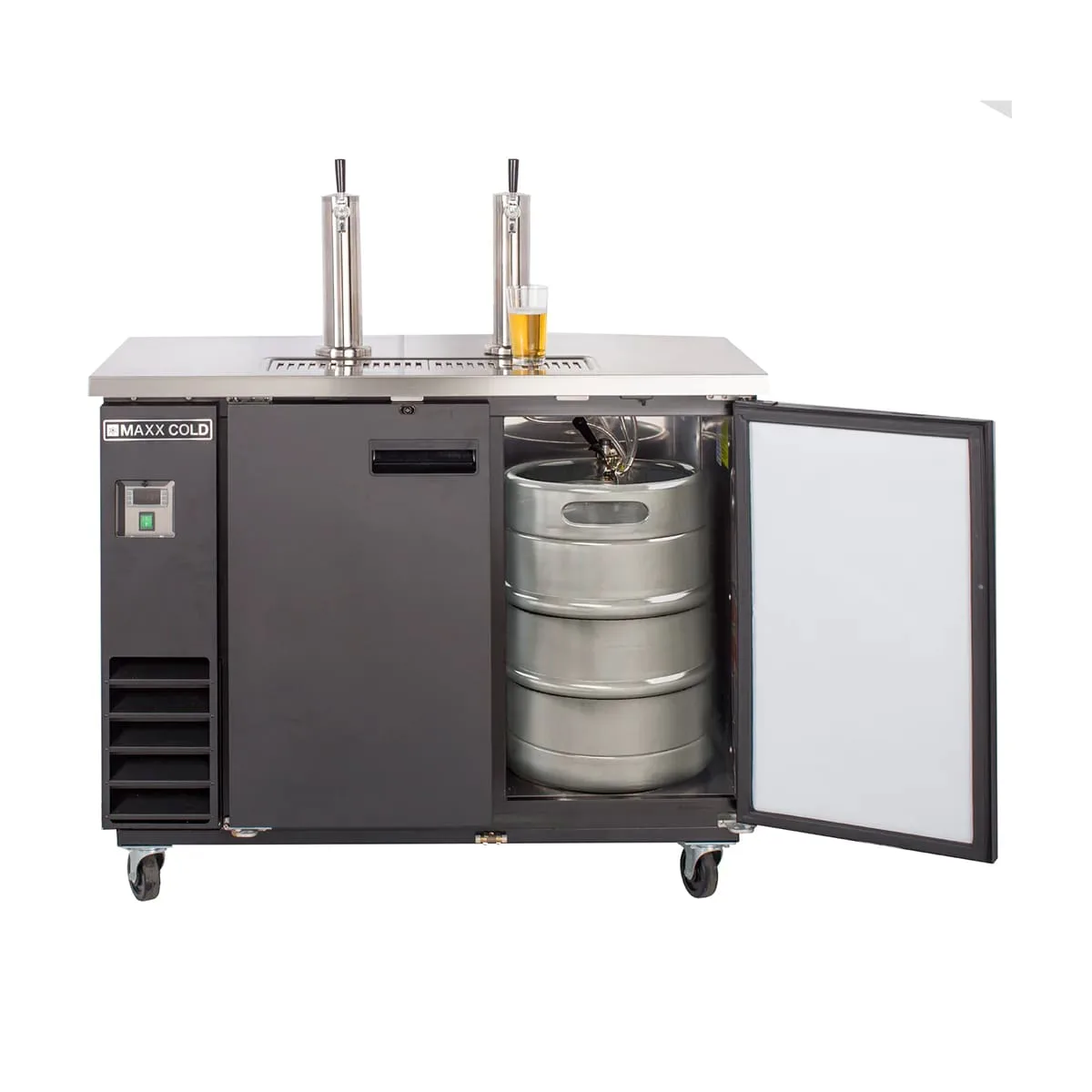 Maxx Cold MXBD48-2BHC 47" Draft Beer Cooler w/ 2 Kegs, 10.5 cu. ft., 2 Single-Tap Towers