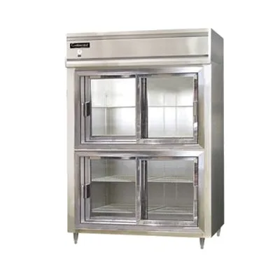Continental Refrigerator D2RESNSASGDHD 57" 2-Section Reach-In Refrigerator w/ 4 Sliding Half Glass Doors, Stainless Steel Exterior, 40 cu. ft.