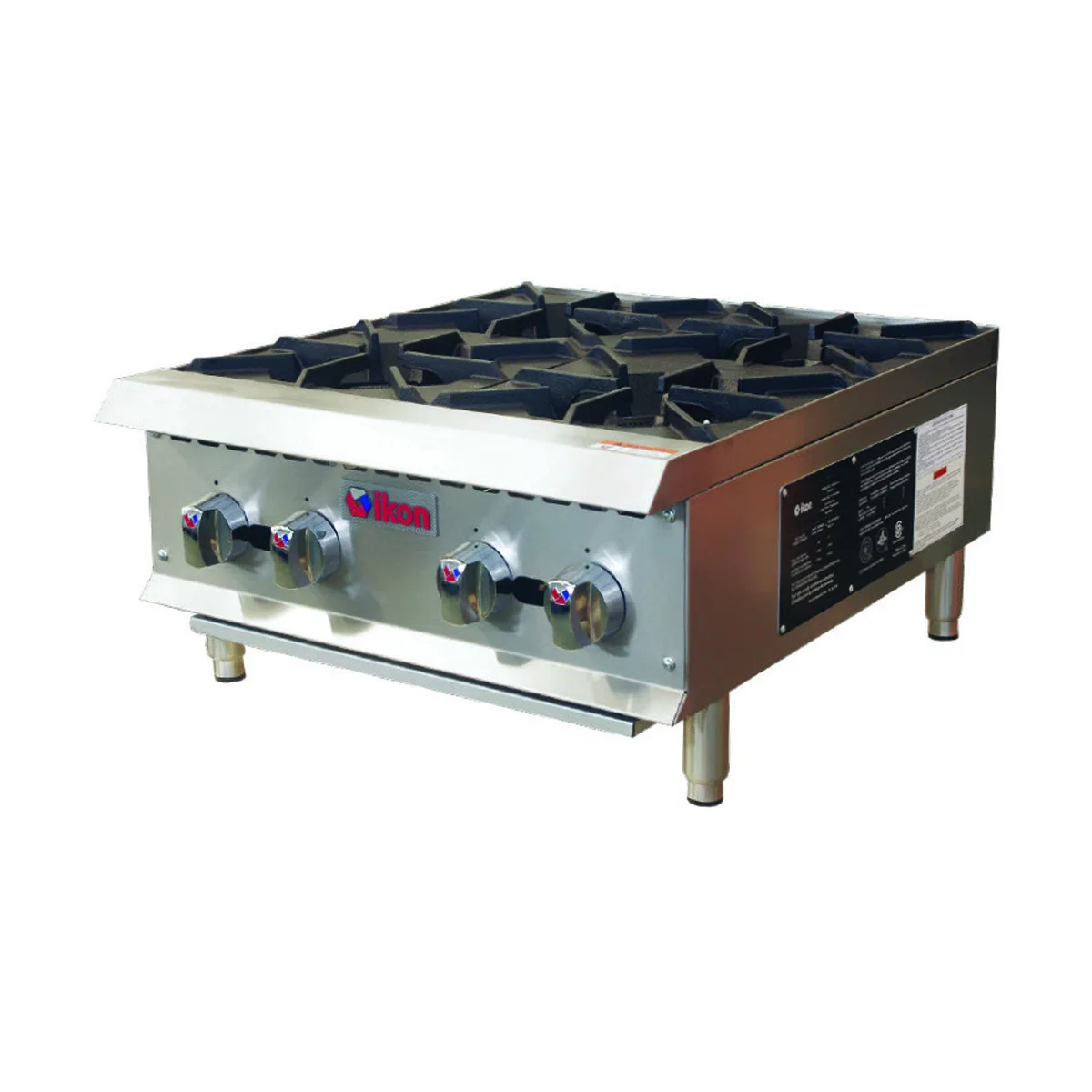 IKON IHP-4-24 24" Countertop Gas Hotplate with (4) Burners, Manual Controls, 100.000 BTU