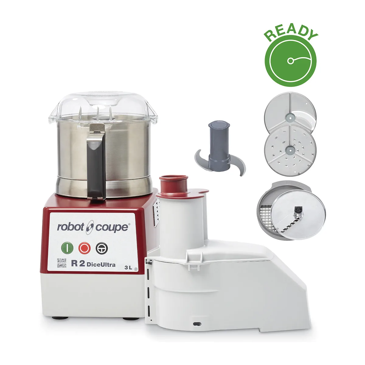 Robot Coupe R2UDICE Combination Food Processor, 3 L Stainless Steel Bowl, 2 hp, 1725 RPM