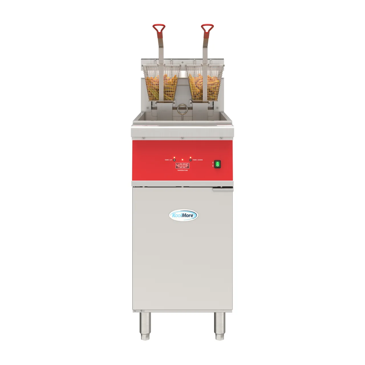 Koolmore KM-FDF40-EE Split Pot Floor Model Electric Fryer