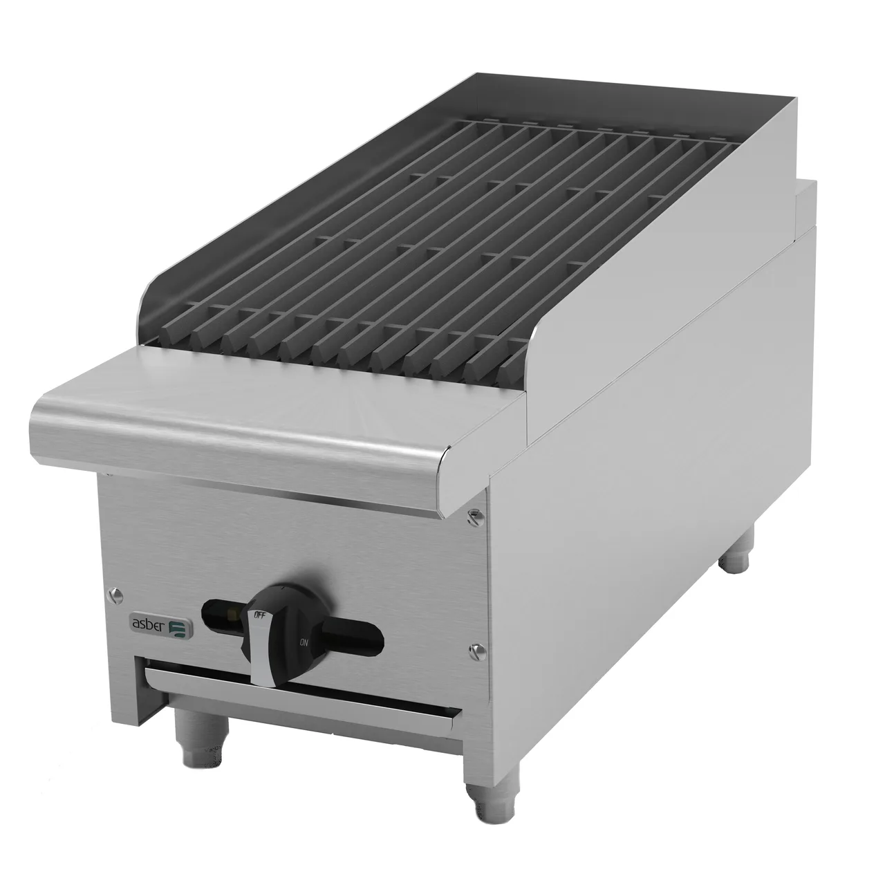 Asber AERB-12 12" Countertop Gas Radiant Charbroiler w/ (1) Burner, 20.000 BTU