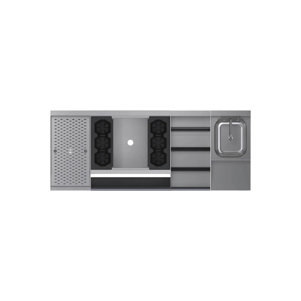 Krowne KR24-W60C-10 60" Blender Station Underbar Ice Bin/Cocktail Station w/ 10 Circuit - 74 lbs