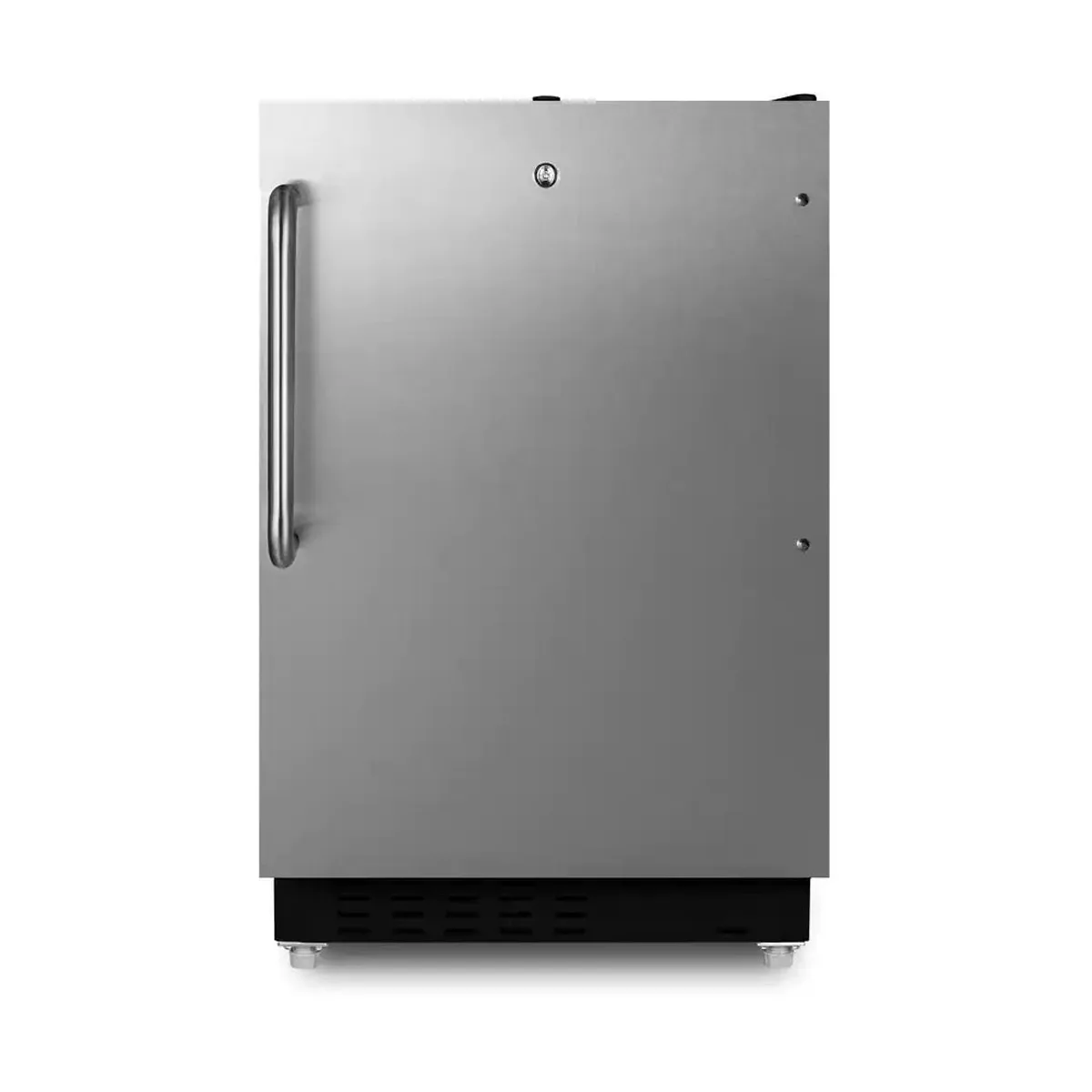 Summit ALRF49BSSTB 19" Undercounter Refrigerator Freezer in Black, w/ Stainless Steel Door, Towel Bar Handle, 2.68 cu. ft.