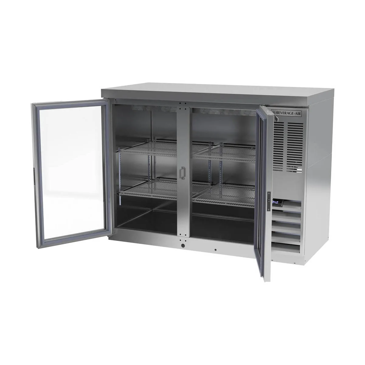 Beverage Air BB48HC-1-G-S-27 48" Two Section Back Bar Cooler with Glass Door, 12.4 cu. ft.