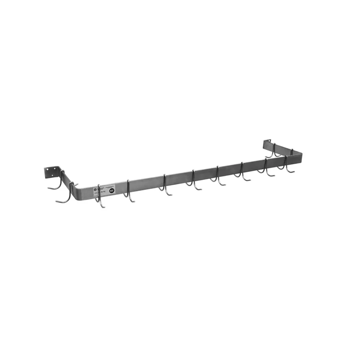 Serv-Ware SW1-96-CWP-8 Stainless Steel Wall-Mounted Pot Rack w/ 8 Double Prong Hooks