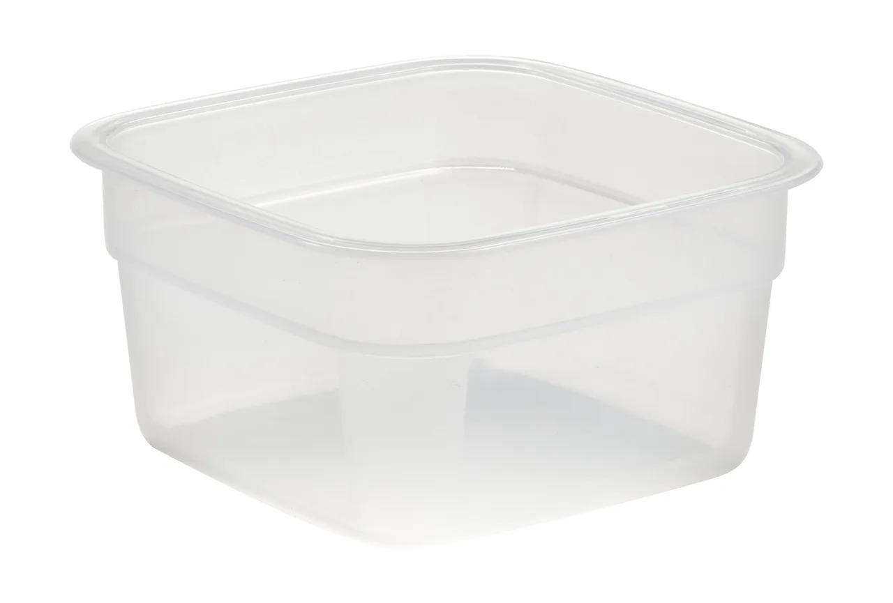 Cambro HFSFSPROPP190 CamSquare FreshPro 1/2‑qt Clear Poly Container, 4.9" Sq, Dishwasher‑Safe NSF