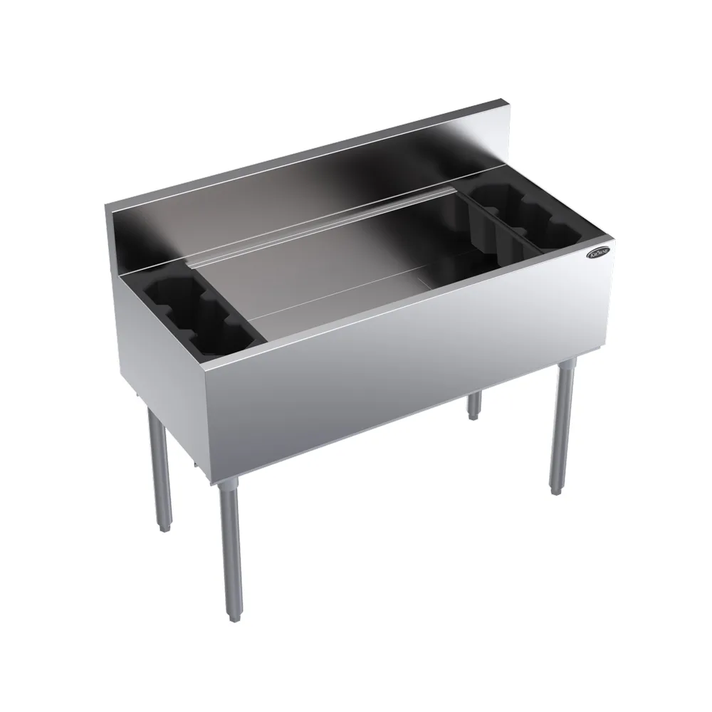 Krowne KR19-42 42" Underbar Ice Bin/Cocktail Unit w/ 129 lbs., 12" Bin Depth, No Cold Plate