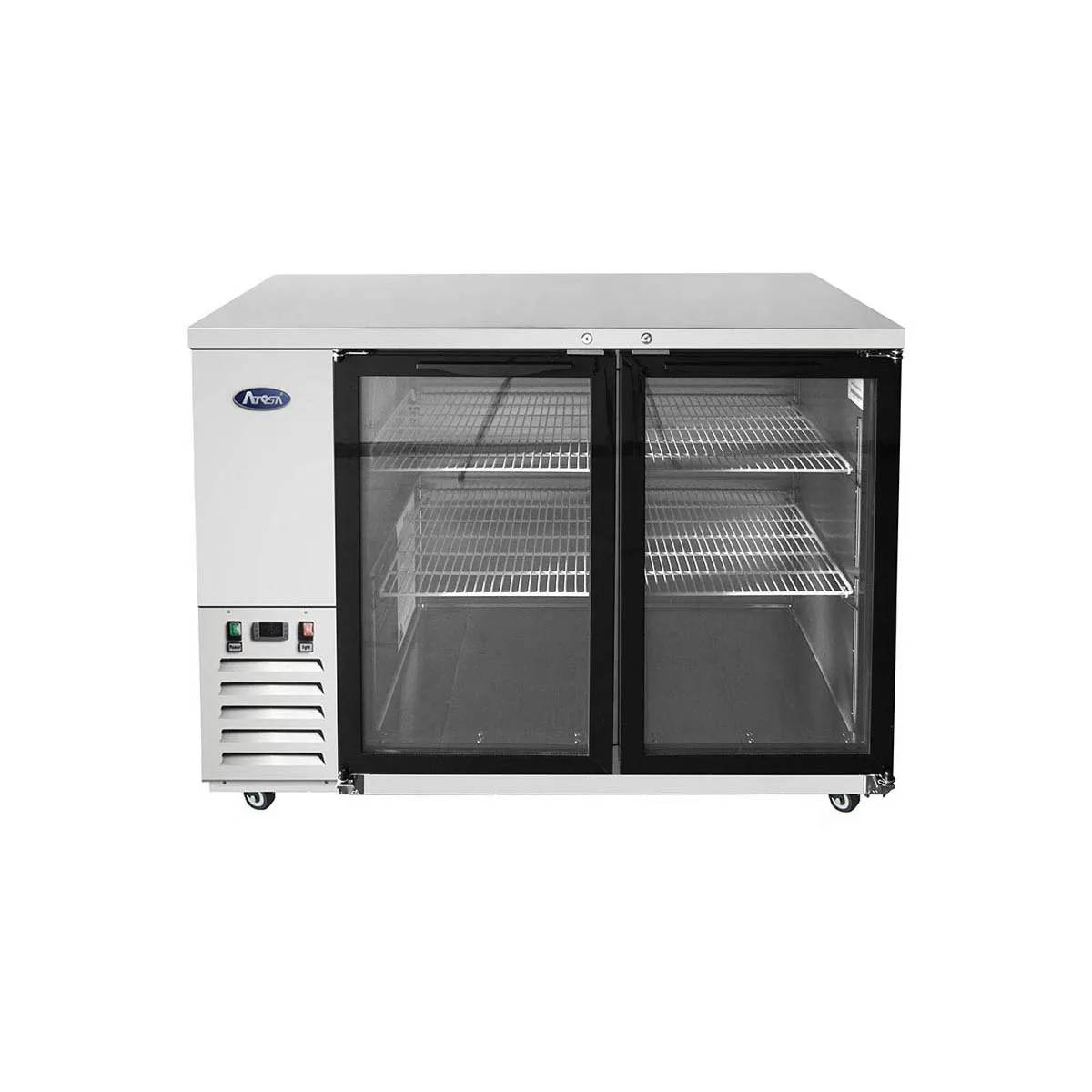 Atosa USA SBB48GGRAUS1 48" Two Section Back Bar Cooler with Glass Door, 11.5 cu. ft.