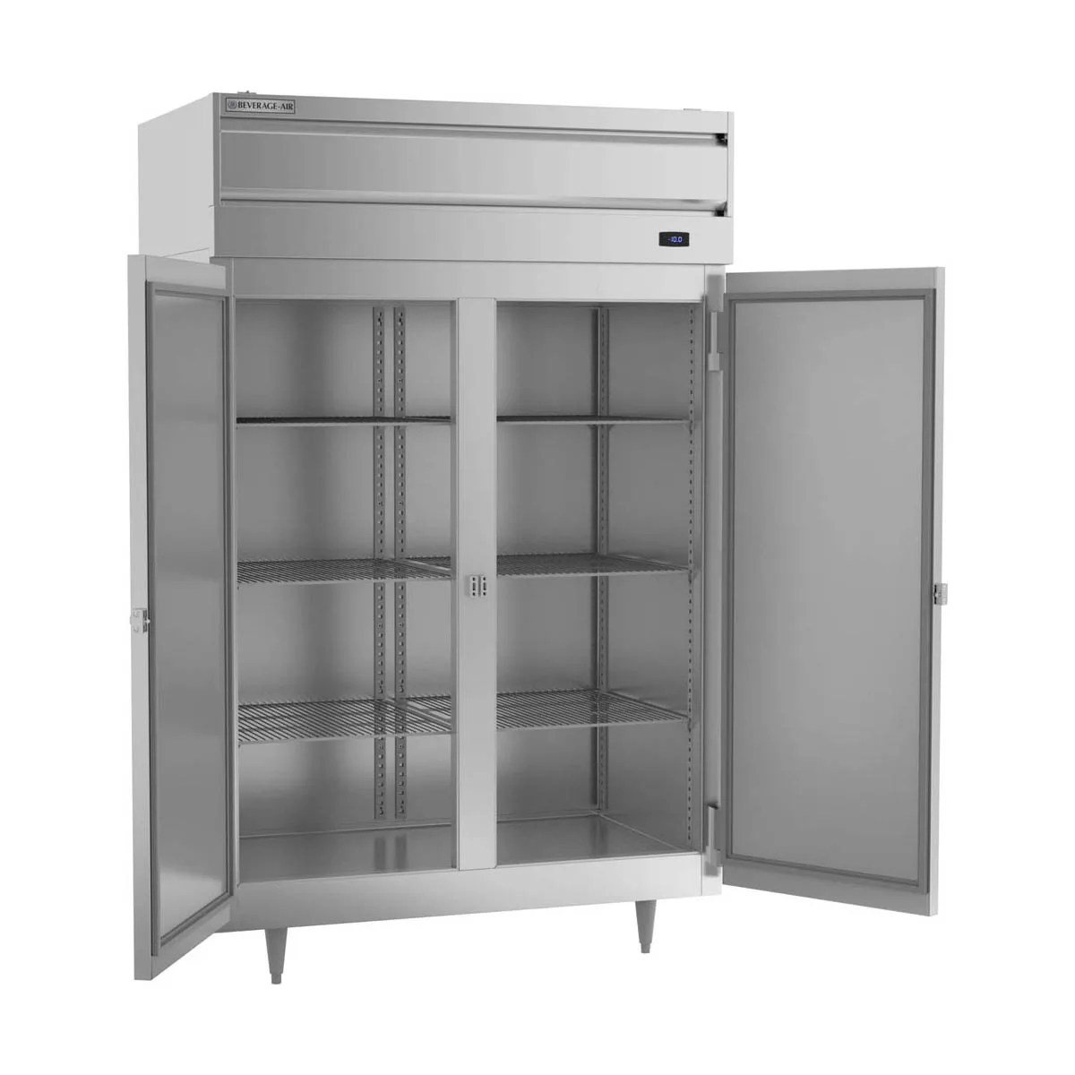 Beverage Air PF2HC-1AS 52" Two Section Reach-In Freezer w/ 2 Solid Doors, Aluminum Interior, 45 cu. ft.