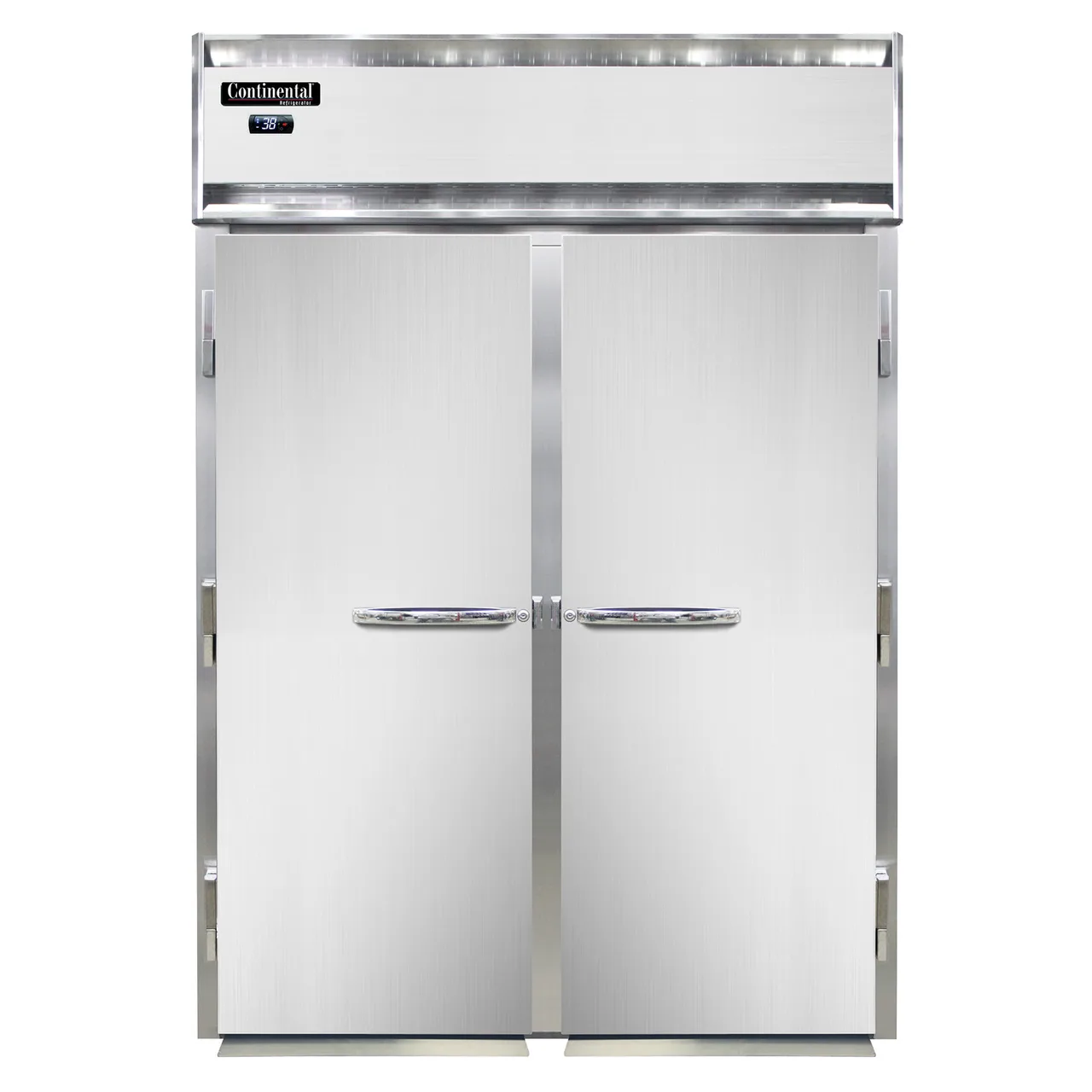 Continental Refrigerator D2RINSA-E 68" 2-Section Roll-In Refrigerator w/ 2 Solid Doors, Extra-High, Stainless Steel Exterior