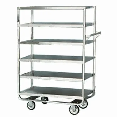 Lakeside 748 Stainless Steel 6-Shelf Utility Cart w/ 3 Edges Down and 1 Down