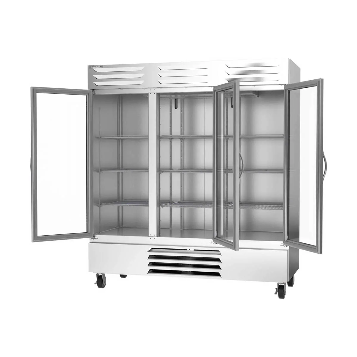 Beverage Air FB72HC-5G 75" 3-Glass Door Reach-In Freezer, Bottom Mount, 68.43 cu. ft., Stainless Steel Front