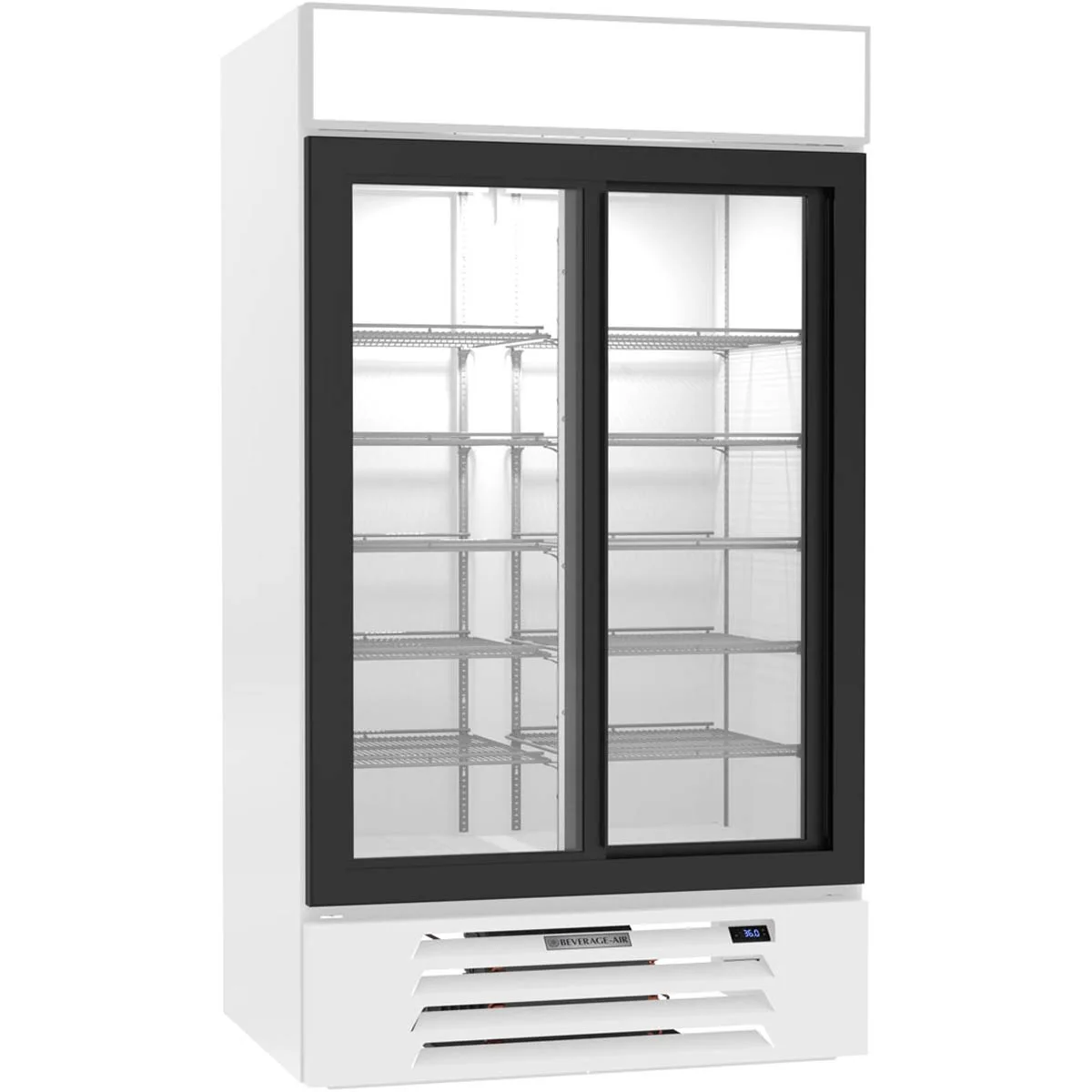 Beverage Air MMR38HC-1-W 43" Two Glass Door Merchandiser Refrigerator in White, 35.37 cu. ft.