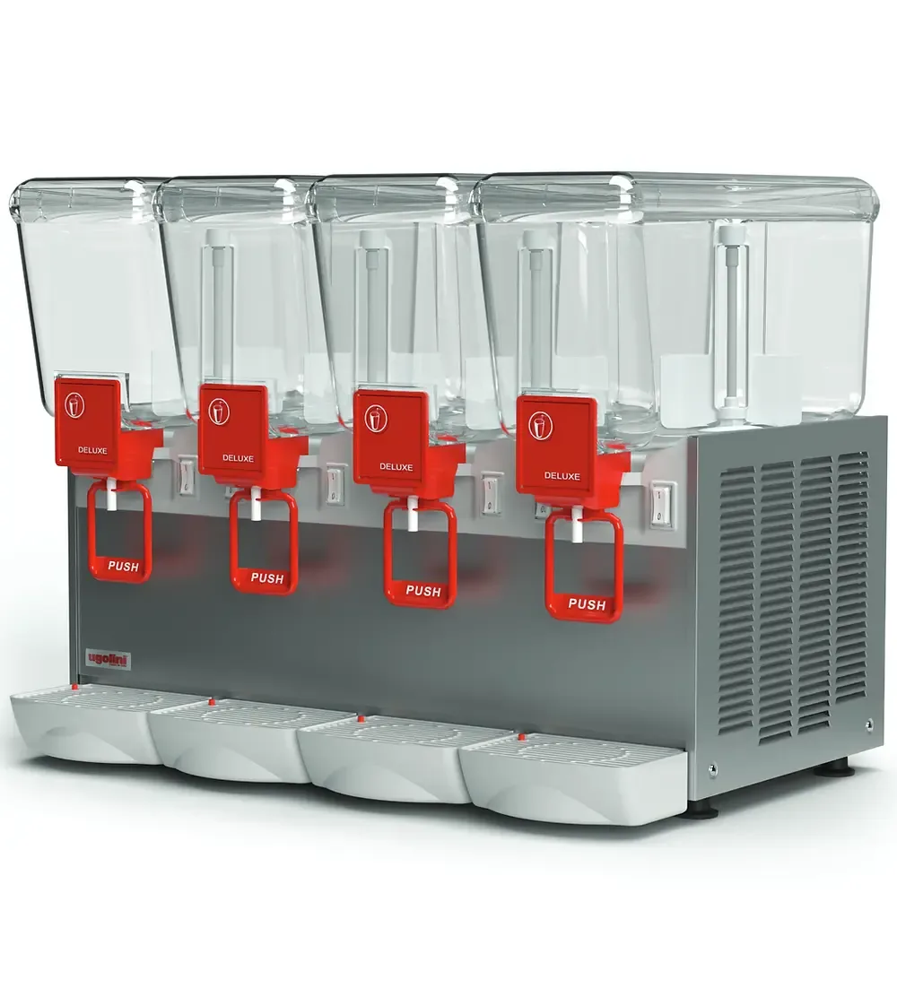 Omcan USA 49090 Beverage Dispenser with 4 Bowls / Paddle Type - 5.3 Gal (each) - 410W