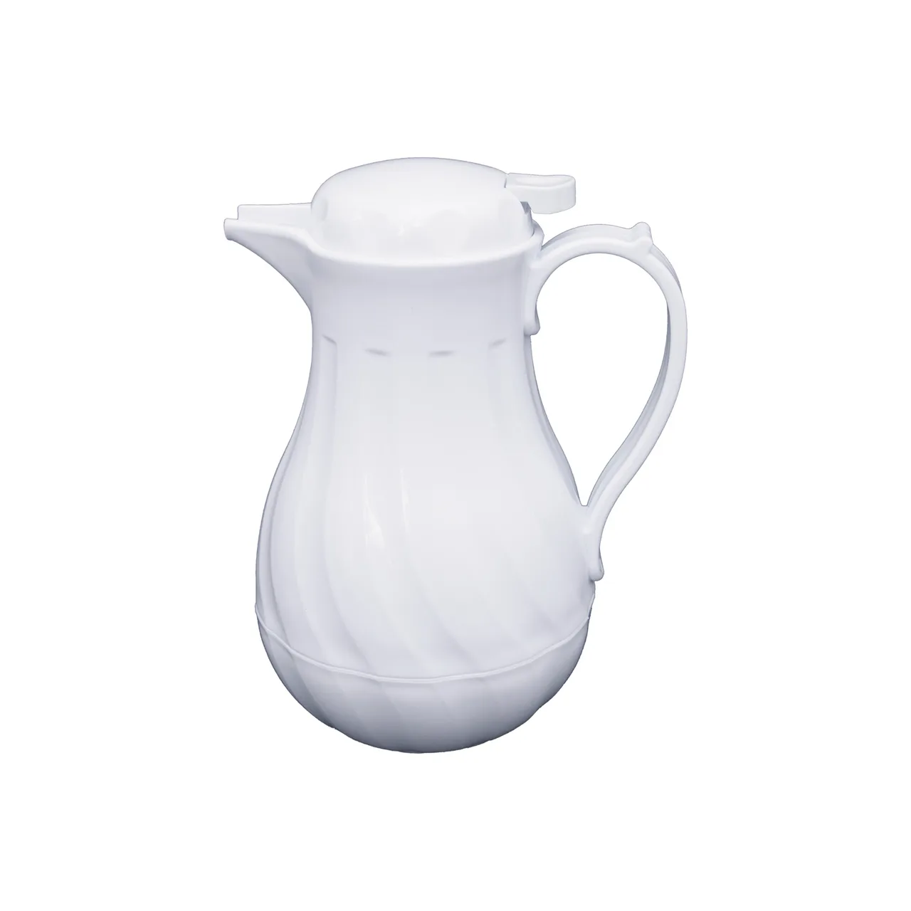 CAC China BVSR-42W Beverage Server, 42 oz., Double-Wall Insulated, Swirl, Plastic, White