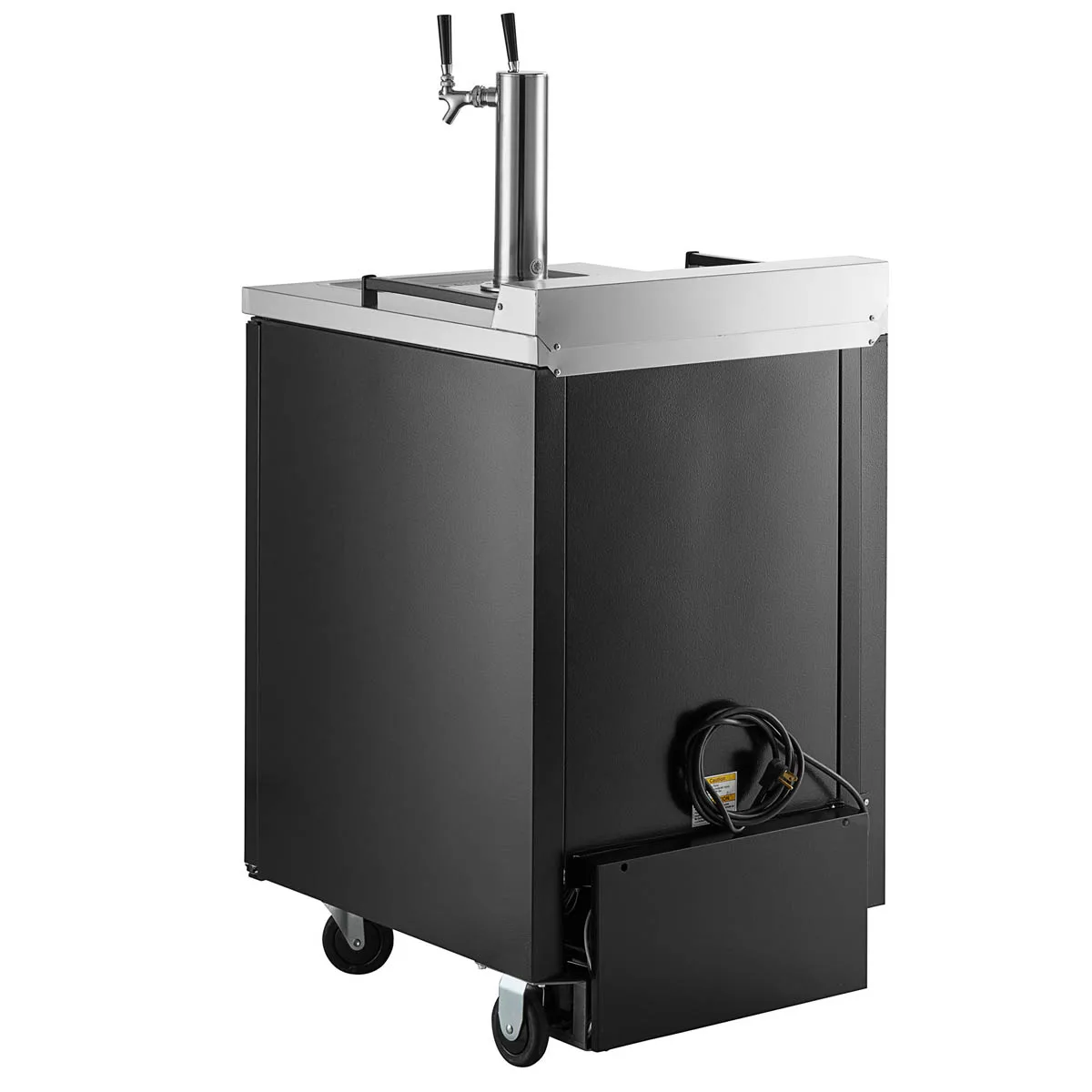 Beverage Air DZ24-1-B Dual Zone 24" Keg Cooler, Black, 7.44 cu ft, 4 1/6-Barrel Kegs, 2-Tap, Comp