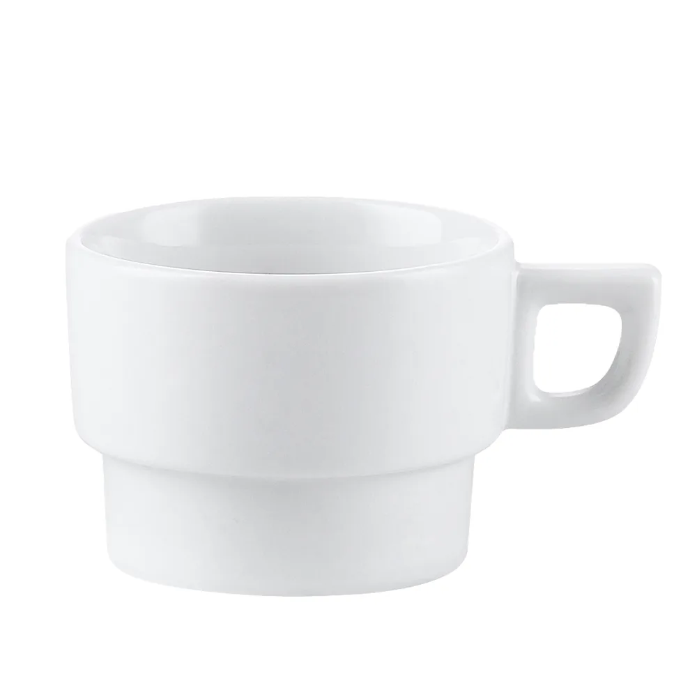 CAC China RCN-1-F - Frank 7 oz Cup, 3.5" Dia x 2.5" H, White Porcelain, Microwave Safe - 1 Dozen