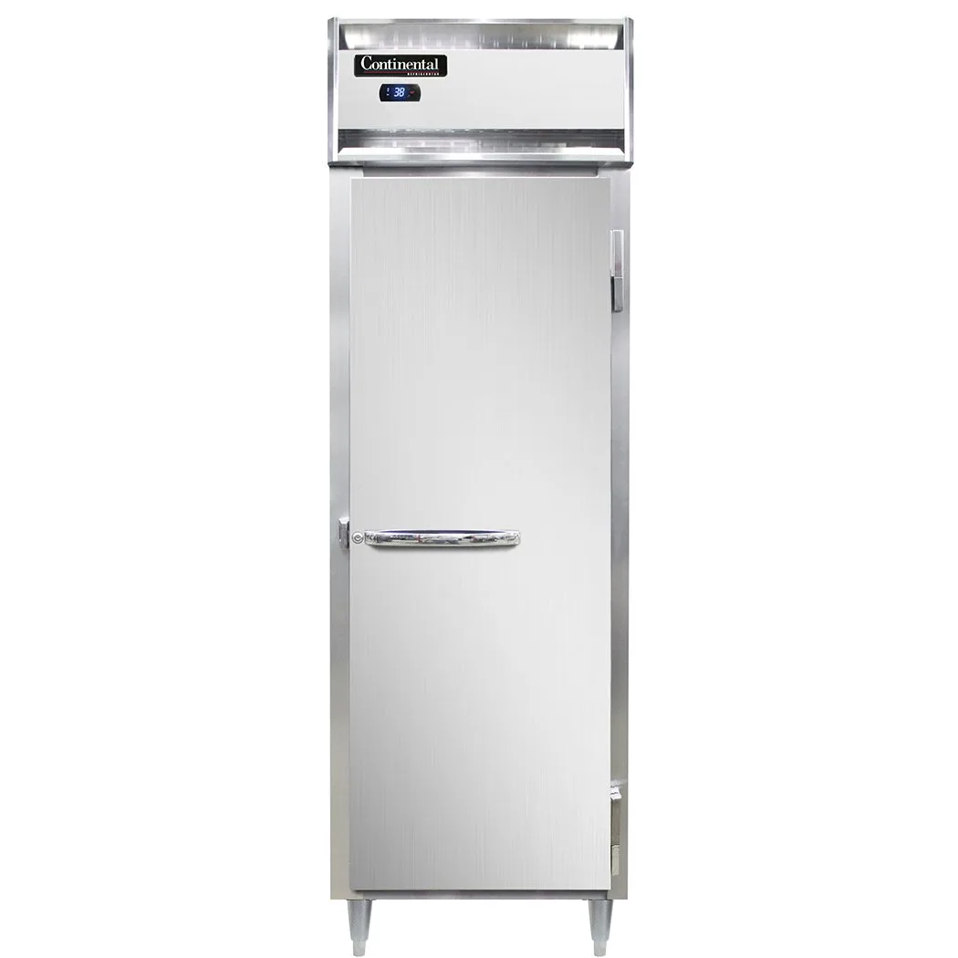 Continental Refrigerator D1RSNSA 26" 1-Section Reach-In Refrigerator w/ Solid Door, Stainless Steel Exterior, 16 cu. ft.